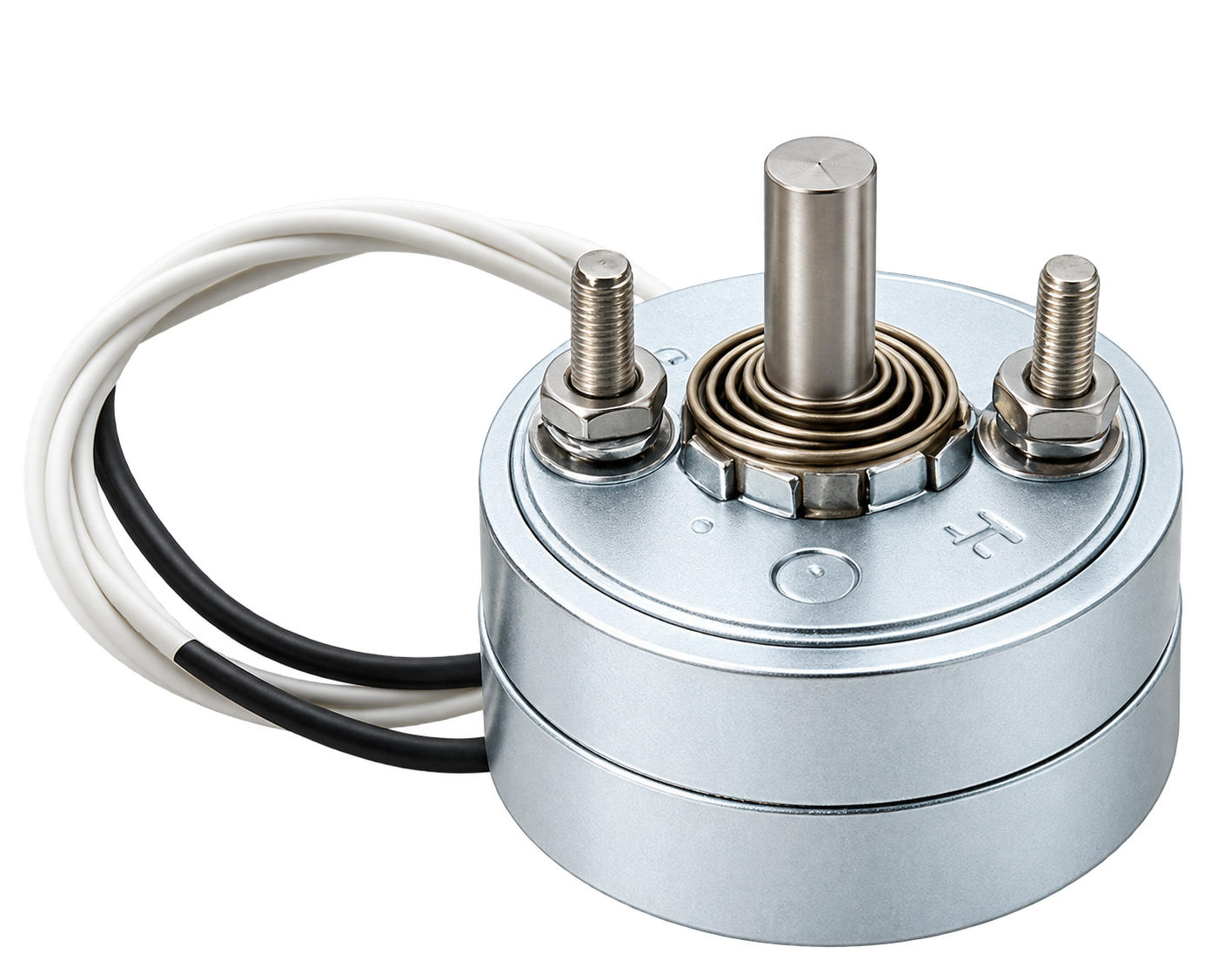 Solenoide rotativo de 25 grados y activación 24 V DC; fotografía ilustrativa de ambas variantes