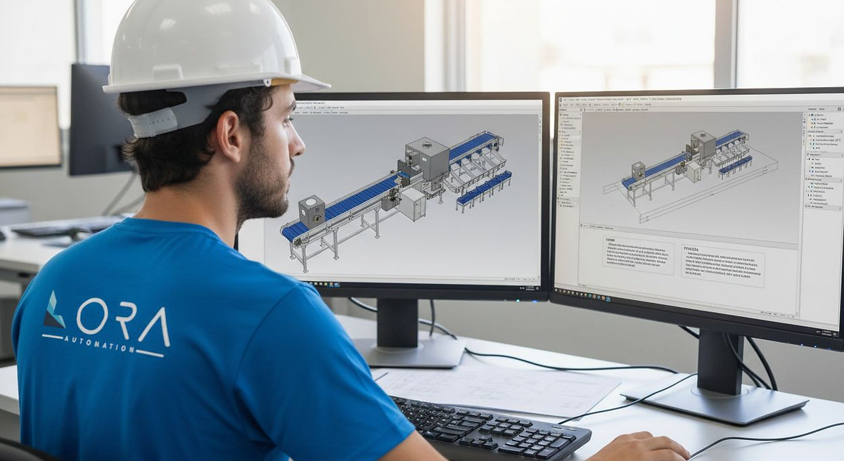 Equipo de ingeniería LORA trabajando en automatización industrial